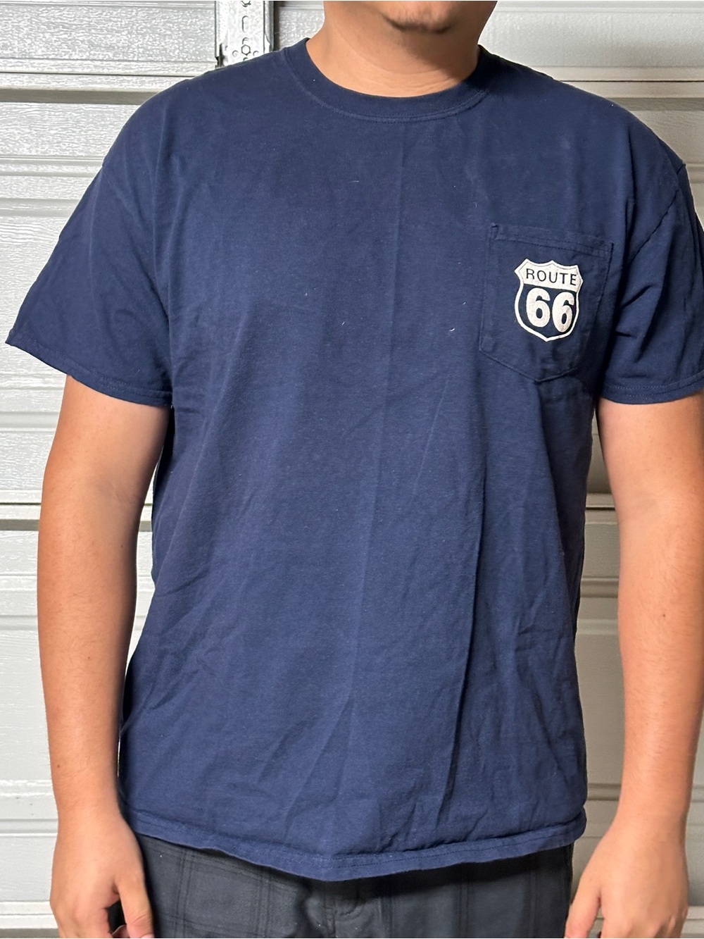 Route 66 Navy Short Sleeve Pocket Tee